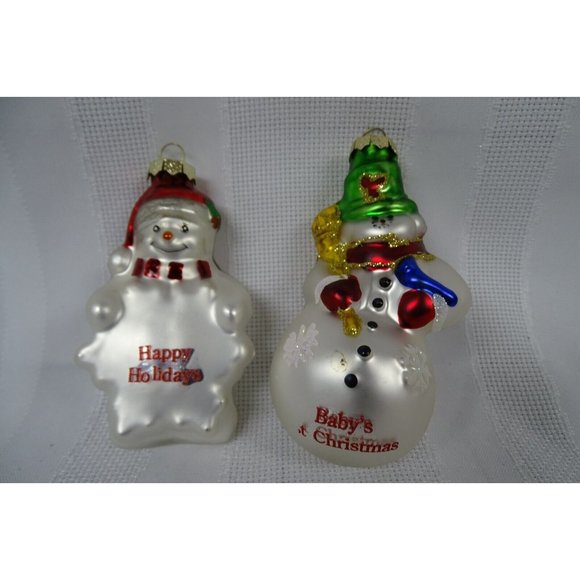 5 Assorted Glass Ornaments Pinecone Birds Snomwan - Picture 4 of 4